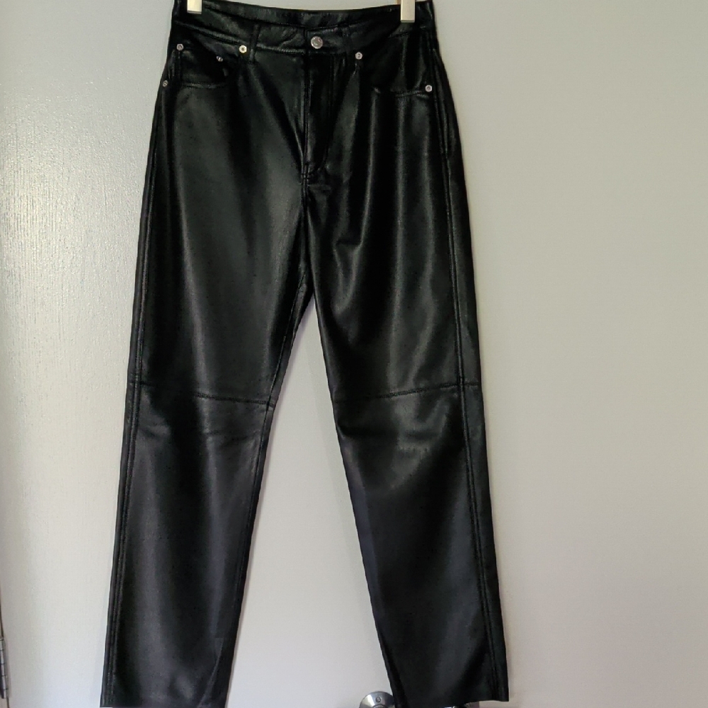Black Faux Leather Pants